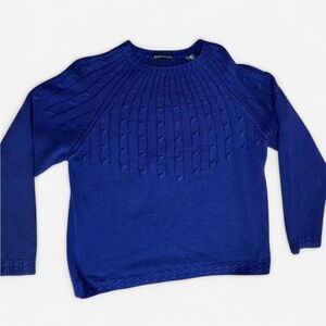 Karen Scott Royal Blue Knot Sweater